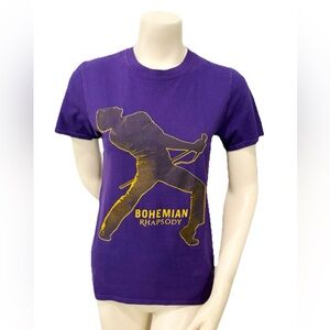 Bohemian Rhapsody Purple Freddie Mercury Graphic Tee | Rock Off | Size S